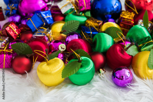 Christmas border with traditional decorations