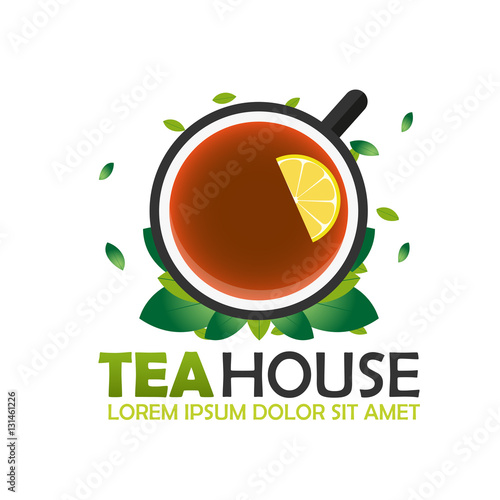 Tea house logo company. Tea logo. Vector logo illustration.