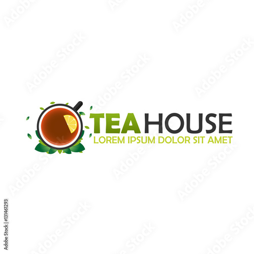 Tea house logo company. Tea logo. Vector logo illustration.
