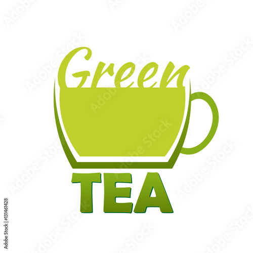 Green tea logo company. Vector logo illustration.
