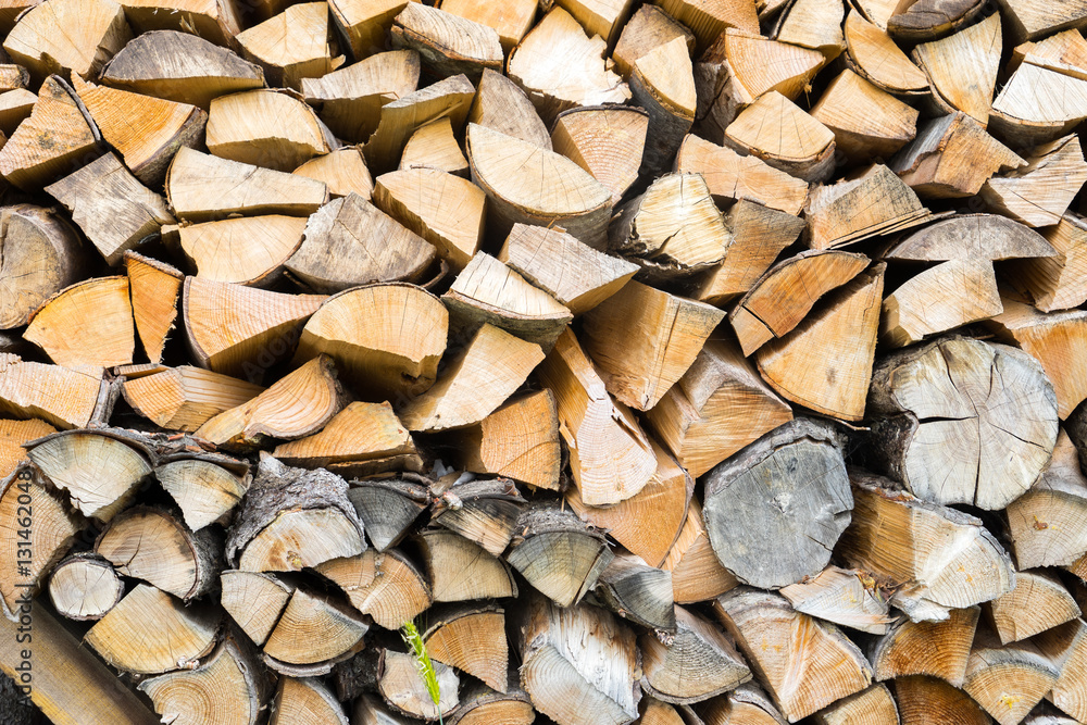 Pile of Chopped Fire Wood Prepared for Winter Pile of Chopped Fire Wood Prepared for Winter