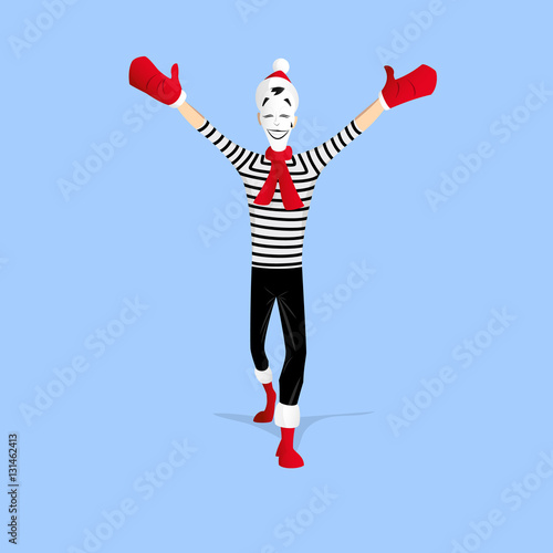 Mime performance - open arms