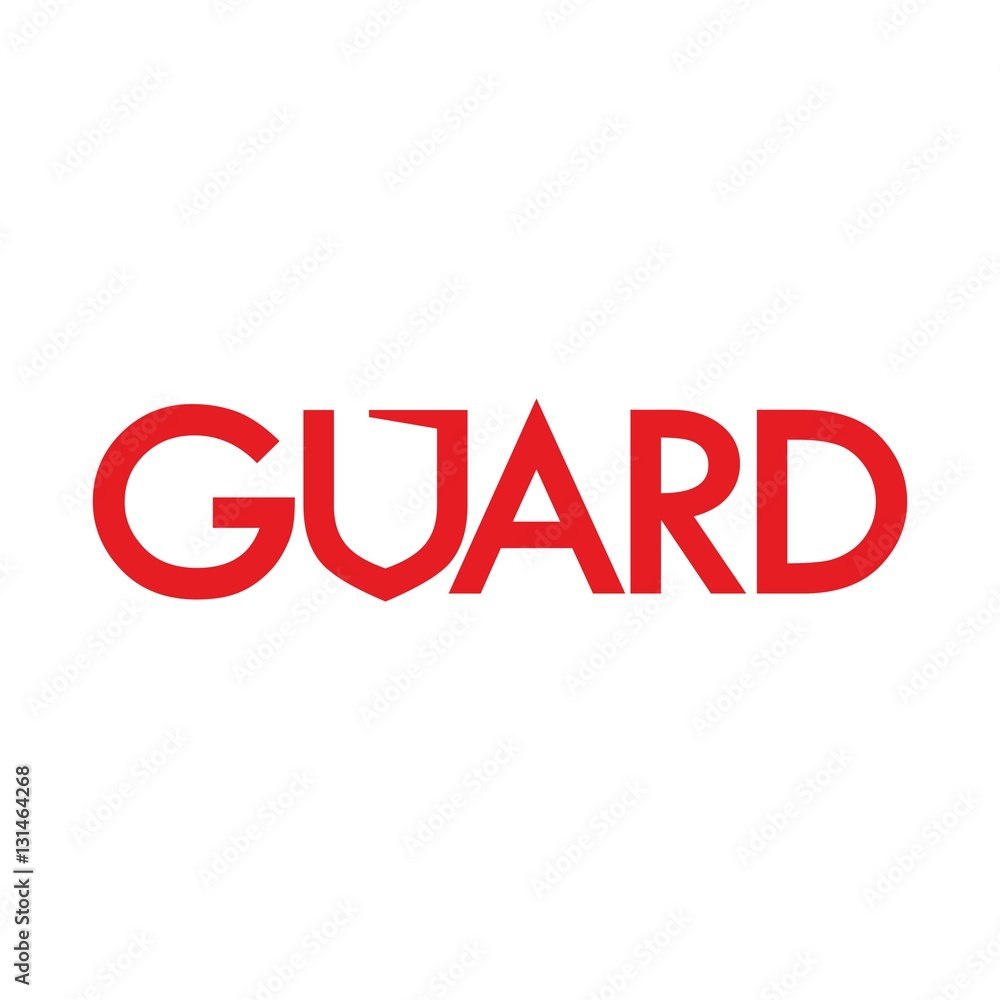 Plakat guard logo vector with shield symbol on the letter U.