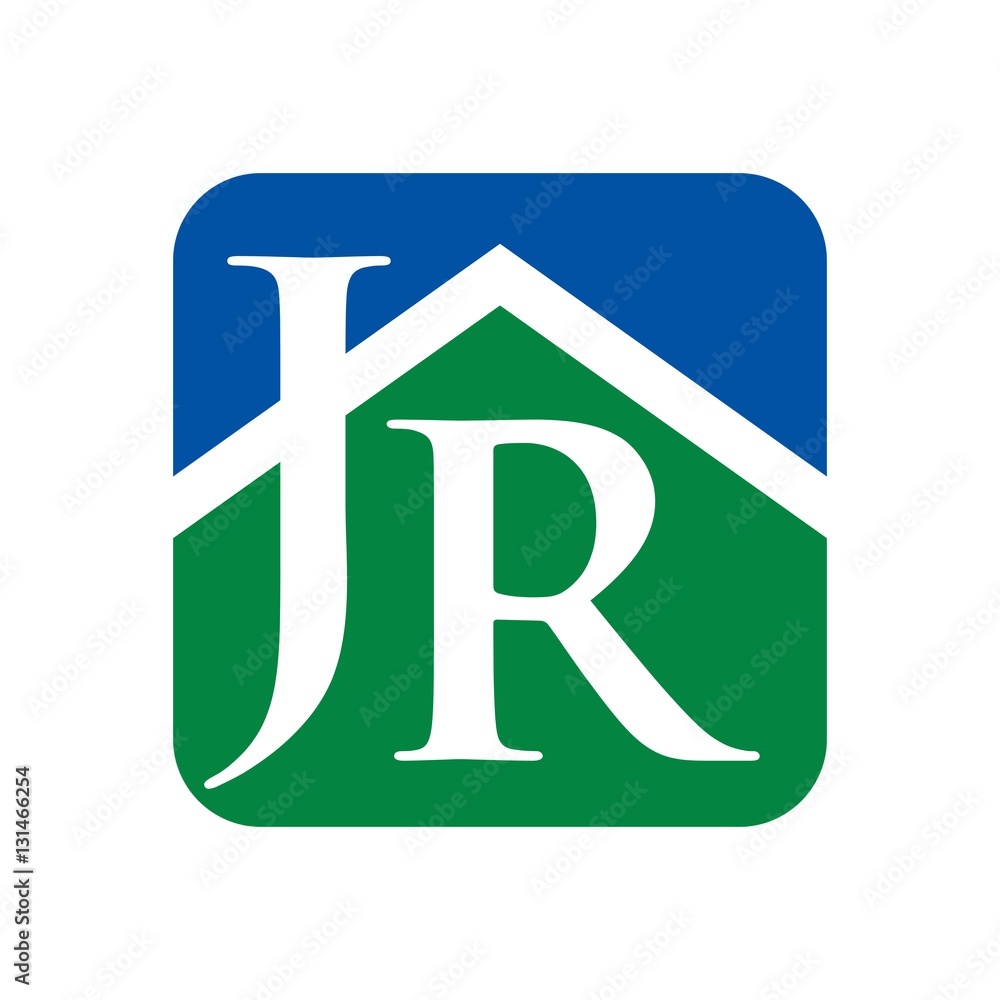 letter j and r with symbol of home. logo vector. Stock Vector Adobe Stock