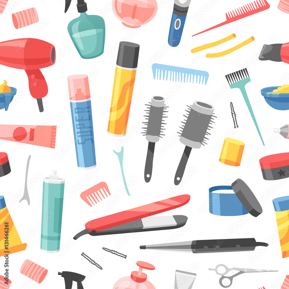 Hairdresser seamless pattern vector. Hairdresser seamless pattern vector.