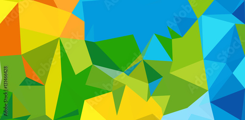 Summer background. Polygonal colorful brazilian banner.