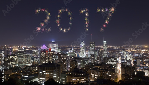 2017 Montreal Firework New Year Concept
