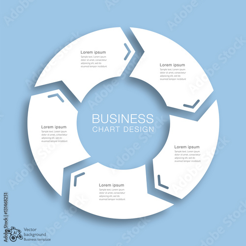 Business Chart Design 5-Step #Vector Graphic
