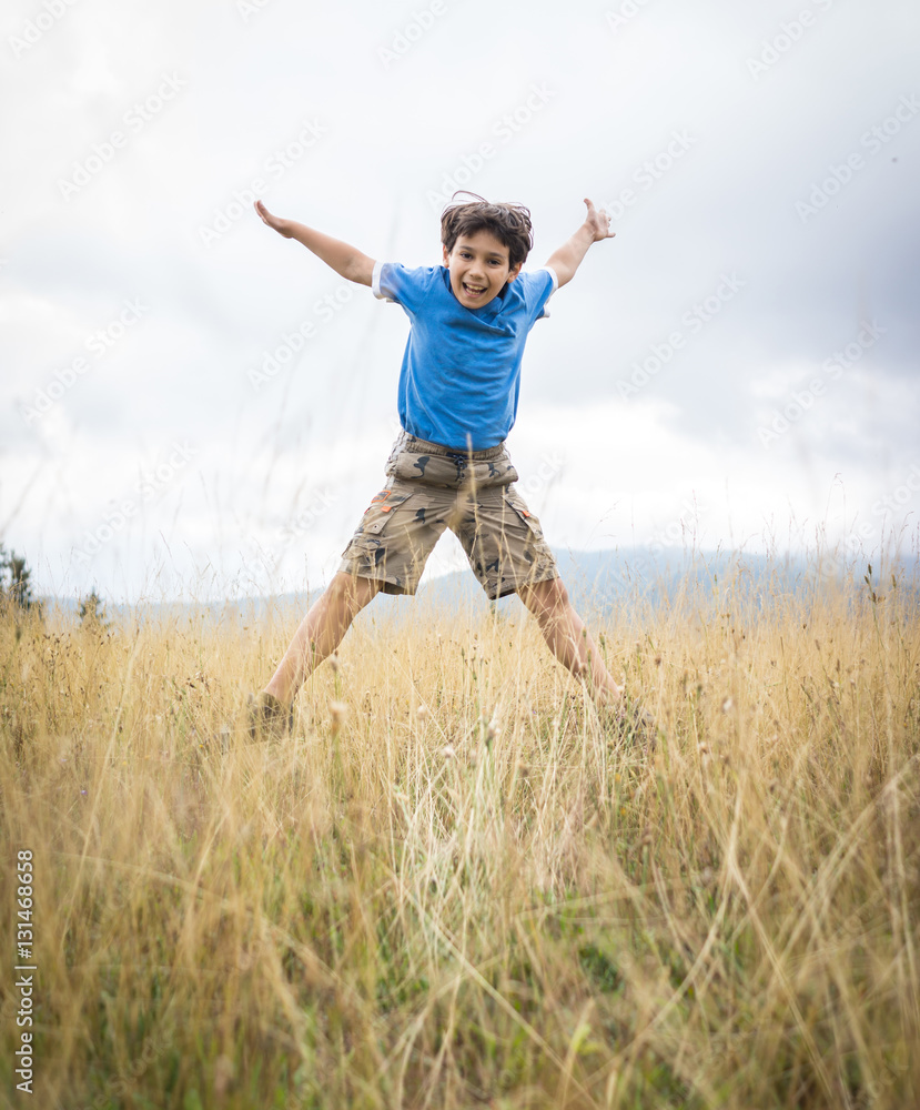 Happy kids in nature enjoying Happy kids in nature enjoying