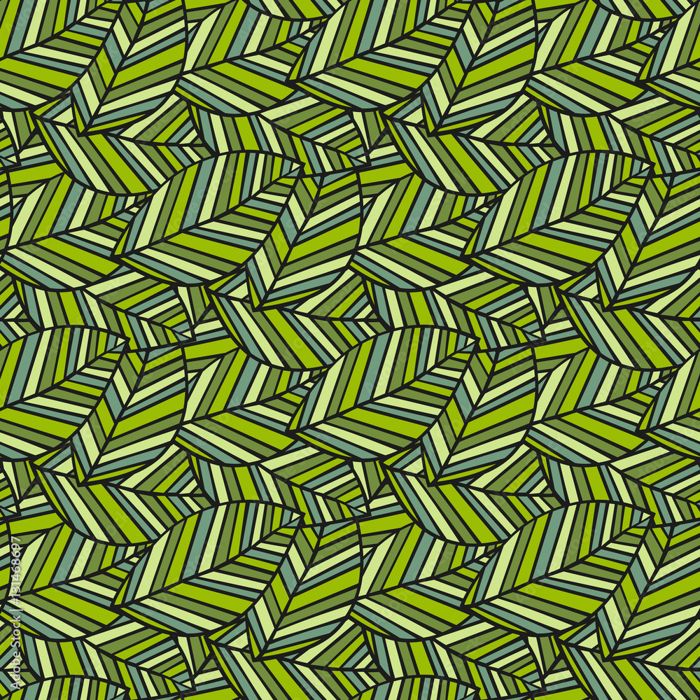 seamless leaf pattern and background vector illustration