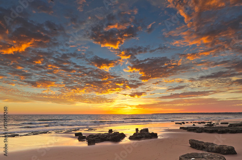 Vila Gale Beach at Sunset. In Albufeira, Algarve, Portugal