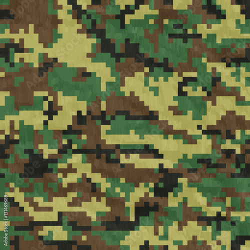 Seamless, Digital Camouflage pattern vector
