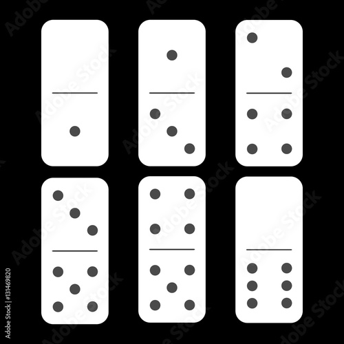 Domino white. zero and one  six pieces