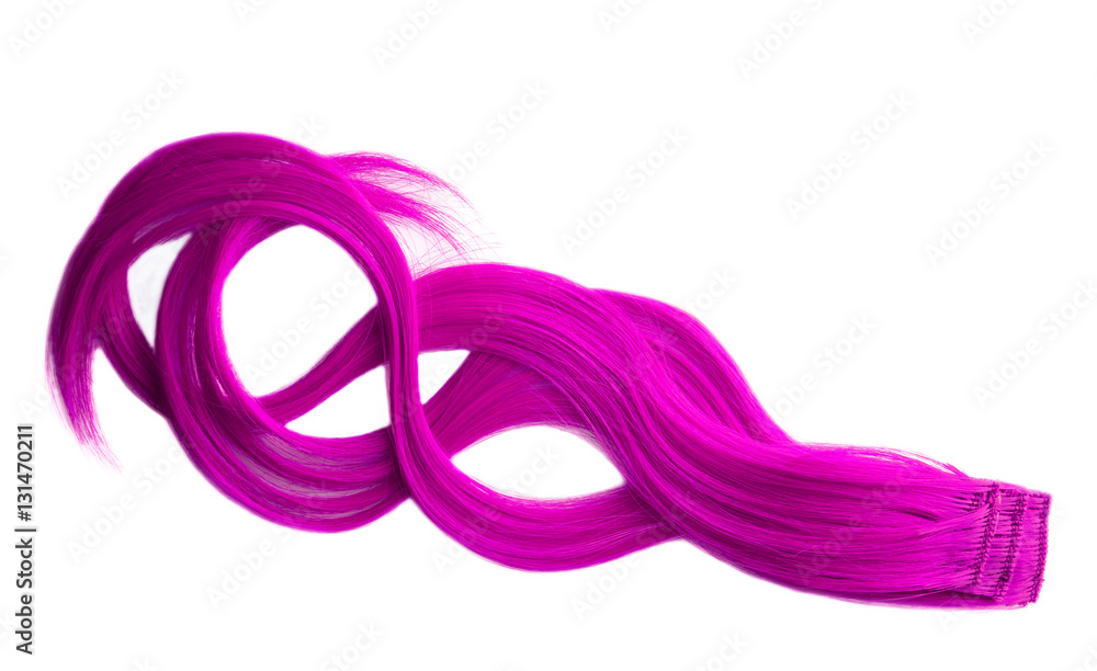 Shocking pink hair piece on background Shocking pink hair piece on background