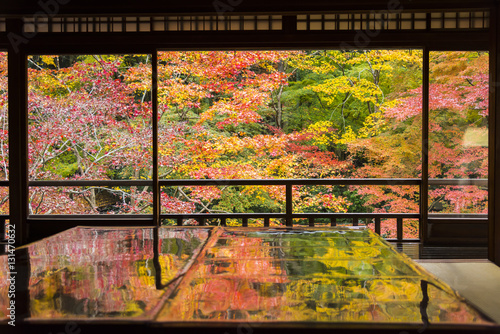 Canvastavla Autumn Japanese garden of Rurikoin temple, Kyoto, Japan