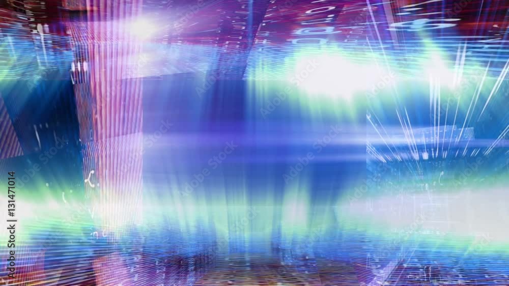 Streaming digital data with light beams (Video Loop). Streaming digital data with light beams (Video Loop).