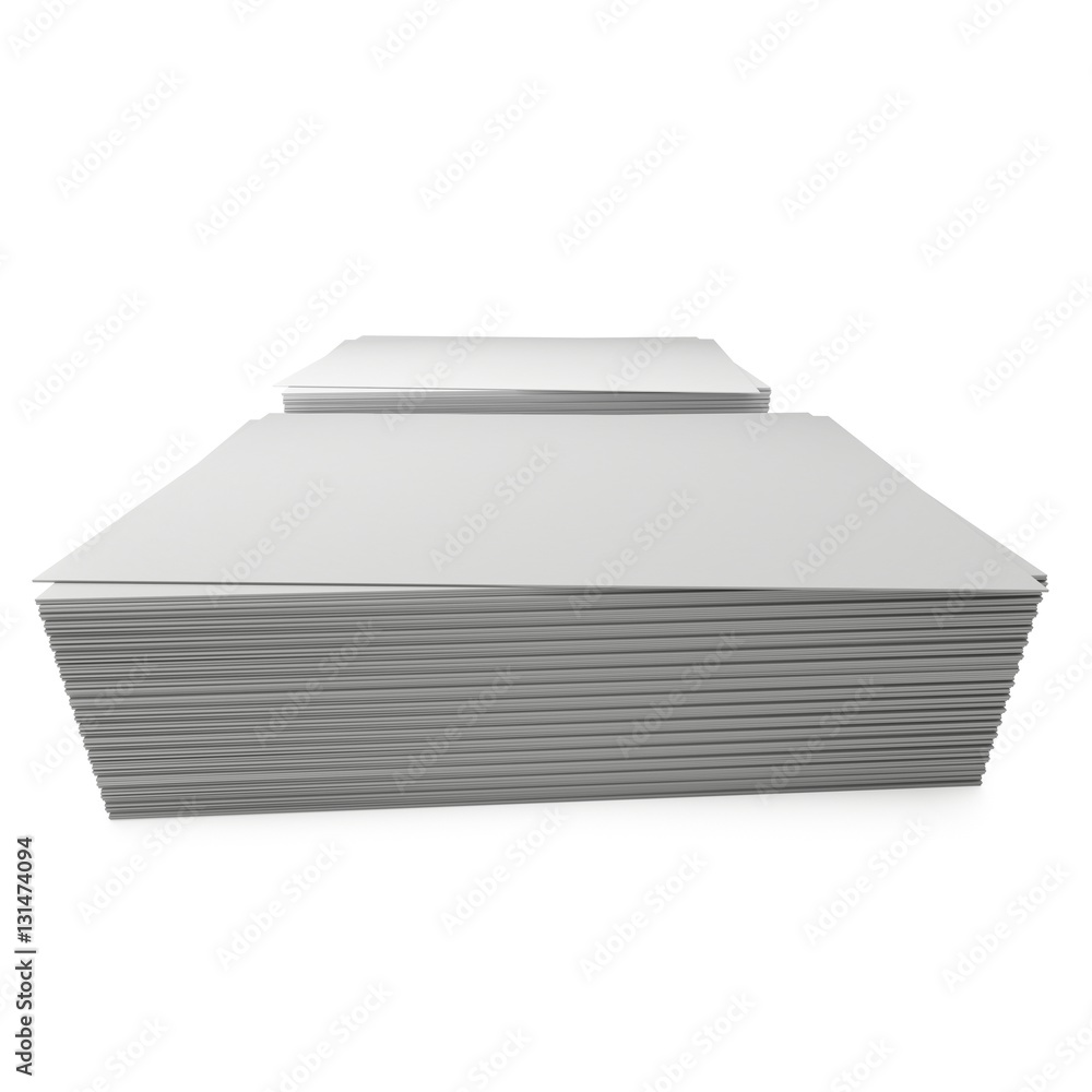 Stack of blank business cards. 3d render isolated on white background. Name cards as a presentation for promotion of corporate identity