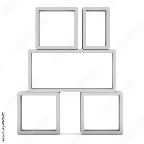 Product display boxes. 3D render isolated on white. Platform or Stand Illustration. Template for Object Presentation.