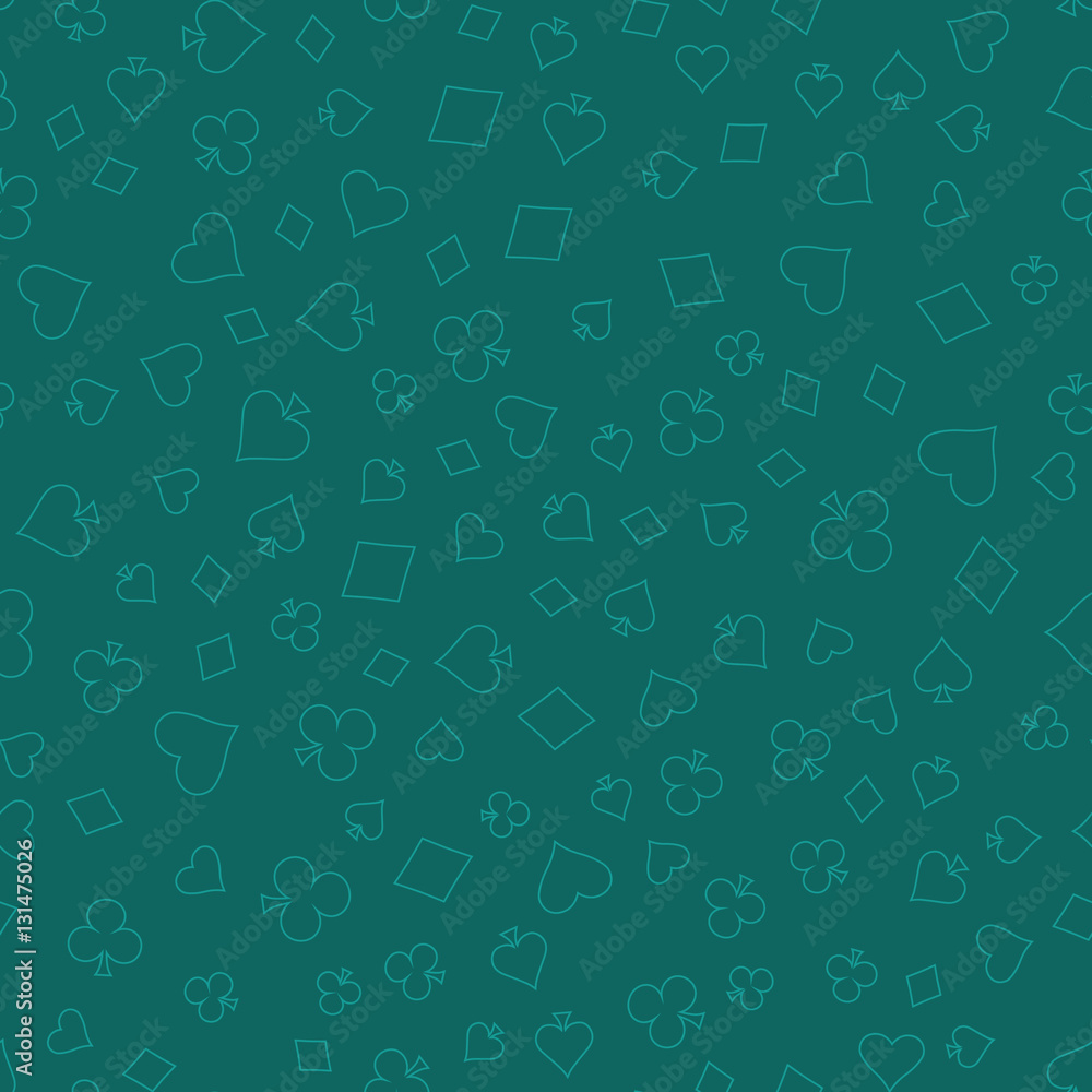Suits Card Signs Seamless Pattern Background. Hearts, Diamonds, Spades and Clubs. Suits Card Signs Seamless Pattern Background. Hearts, Diamonds, Spades and Clubs.