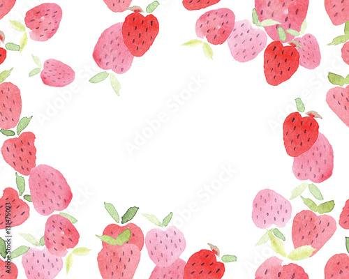 Abstract watercolor hand drawn beautiful strawberry
