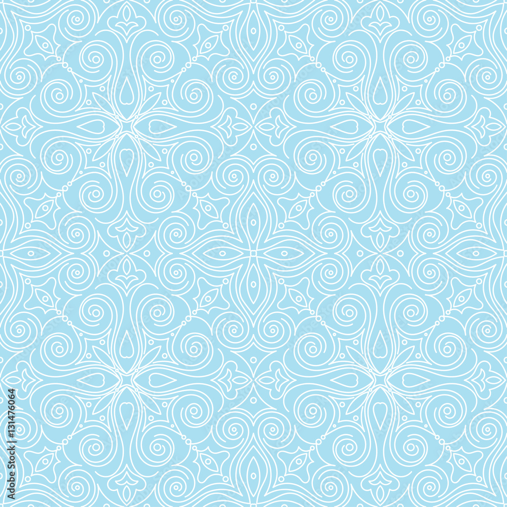 Abstract vector seamless lace pattern. Duotone graphic ornament.