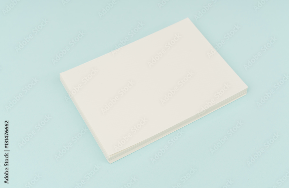 Blank Gift Card on blue background . Blank Gift Card on blue background .