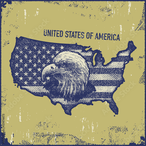 USA map grunge style
