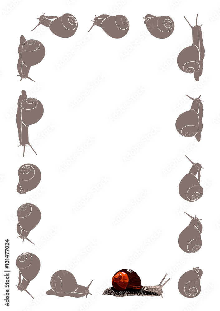 snail vector frame Stock Vector | Adobe Stock