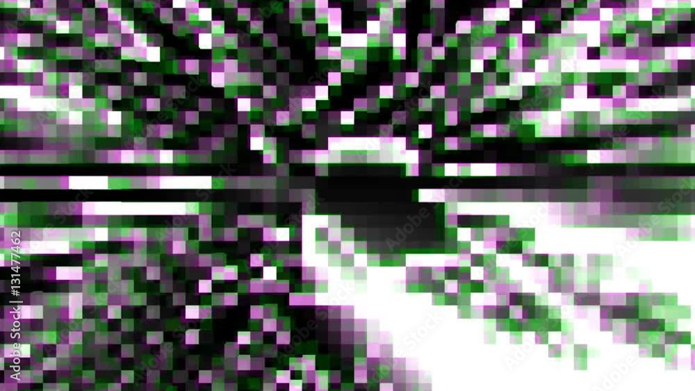 Horisontal Glitchy Flow of Pixels Splitting to RGB. View from Above. Retro 8-Bit Style Horisontal Glitchy Flow of Pixels Splitting to RGB. View from Above. Retro 8-Bit Style