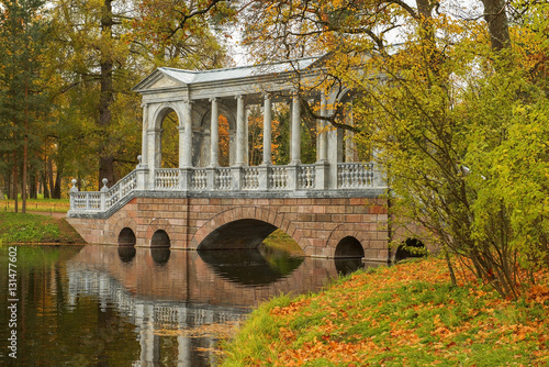 Marble bridge in Tsarskoye Selo (Pushkin), Saint-Petersburg