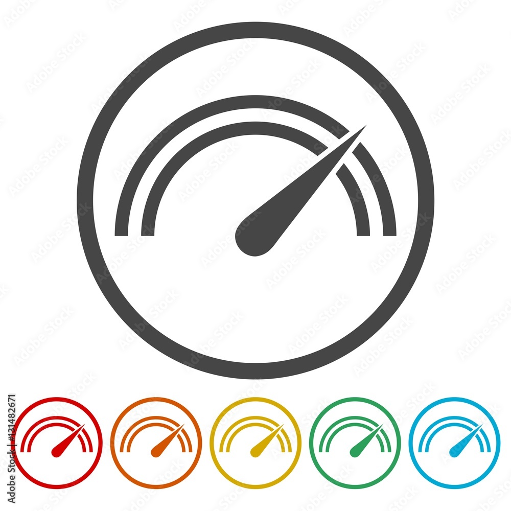 Vector performance measurement icons set Vector performance measurement icons set