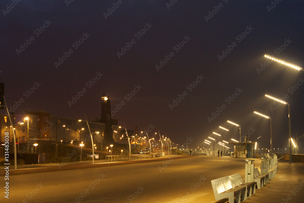 Leuchtturm von Scheveningen bei Nacht