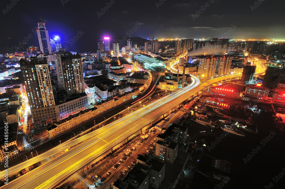 Obraz premium City overpass at night