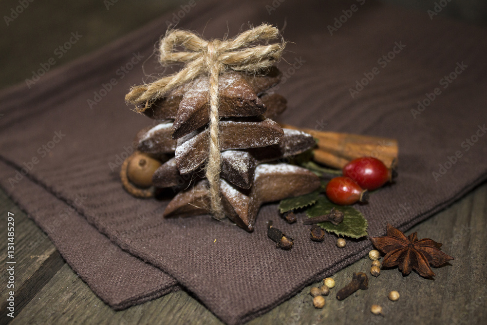 Chocolate star shaped cookie Chocolate star shaped cookie