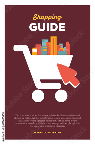 Vector creative colorful illustration of shopping in the big cit