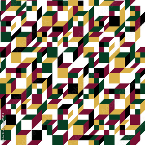 Vector modern cubic geometric seamless pattern