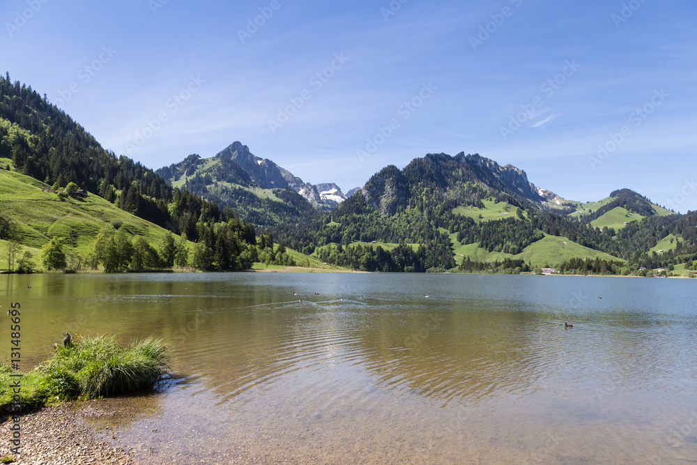 Black lake in Switzerland