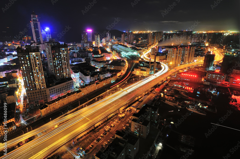 City overpass at night