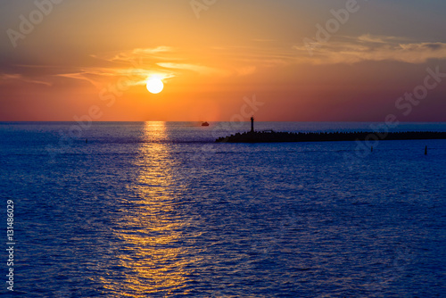 Beautiful sunset on the sea © alex_1910
