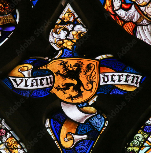 Stained Glass - Flemish Lion photo