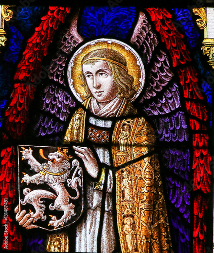 Stained Glass - Angel and the Lion of Flanders