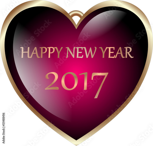 herz happy new year 2017 symbol isoliert