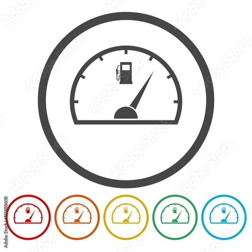 Fuel gauge icons set 