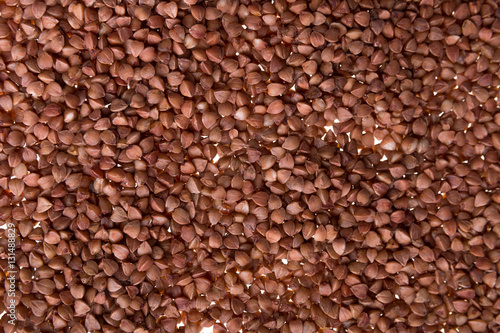 Buckwheat on a white background. Isolated. Close up. texture