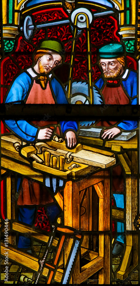 Stained Glass - Carpenters at Work