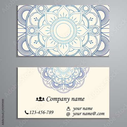 Invitation  business card or banner with text template. Round fl