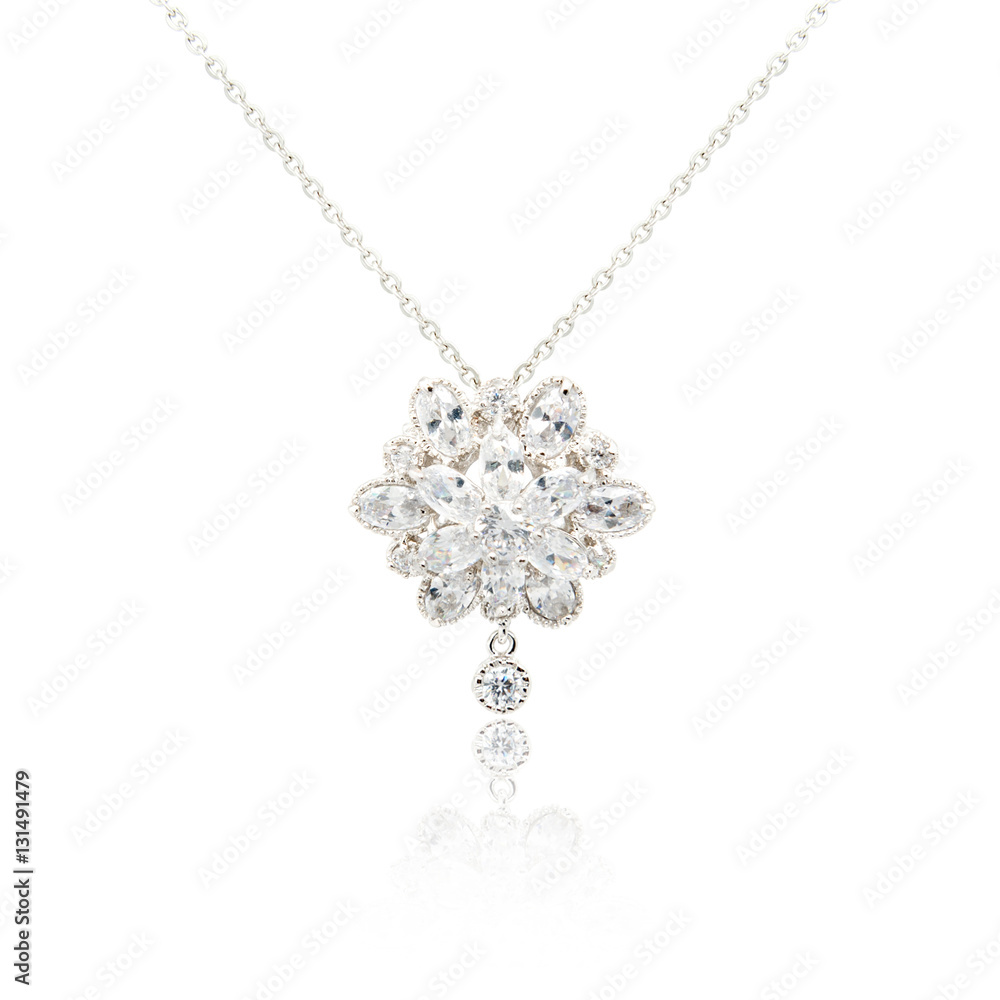 Silver fashion pendant isolated on white Silver fashion pendant isolated on white