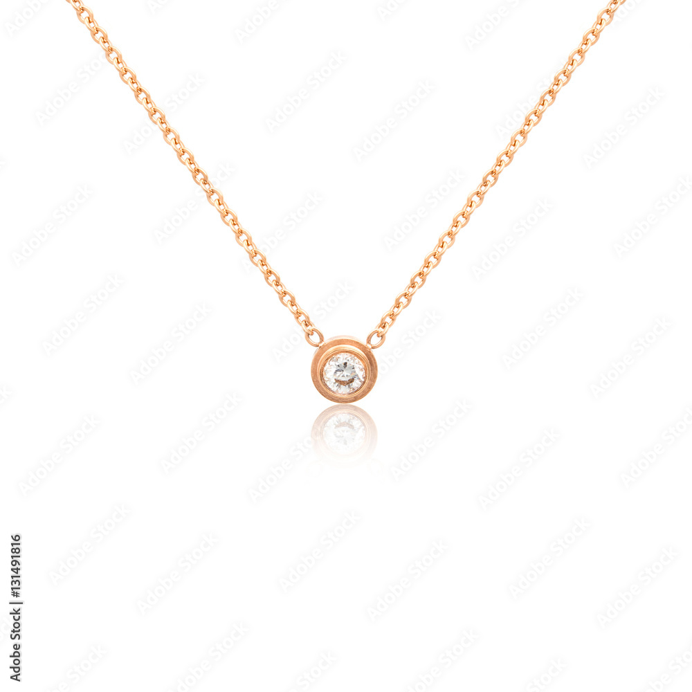 Fototapeta premium Golden pendant isolated on white