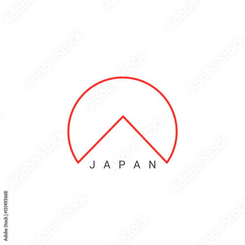 Vector Japan icon. Abstract Japan logo