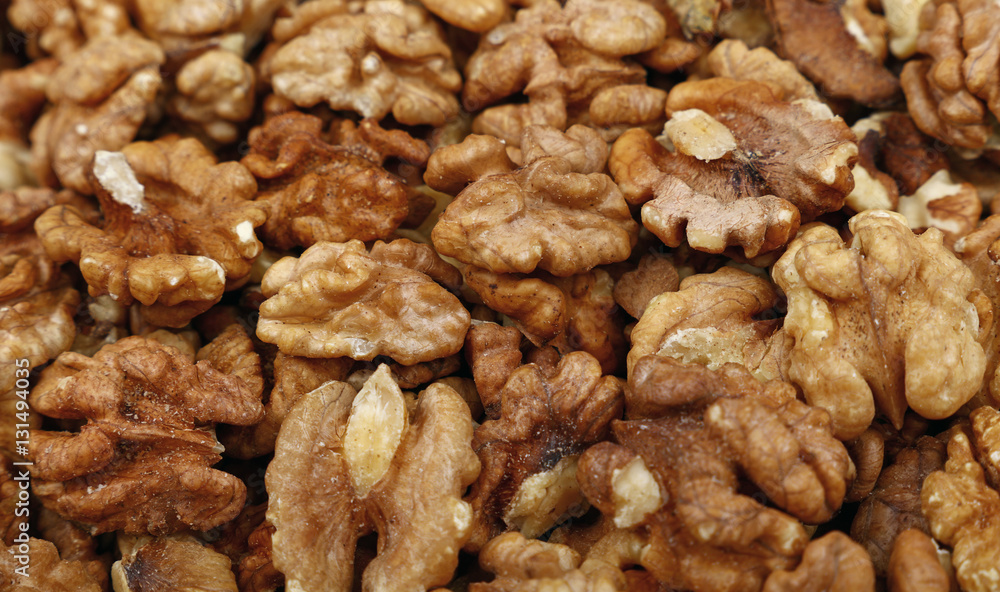 Shelled walnuts close up Shelled walnuts close up